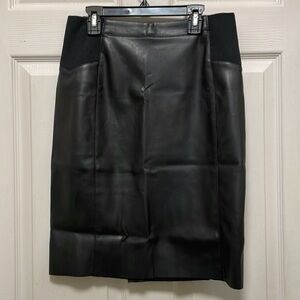 VERO MODA | Faux | Vegan | LeatherLook |  MIDI |Pencil Skirt | Black | Size S